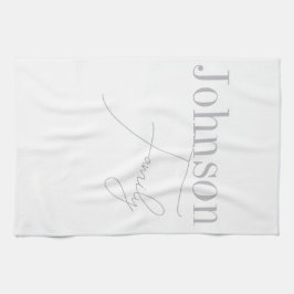 Gepersonaliseerde familienaam Modern Minimalistisc Theedoek