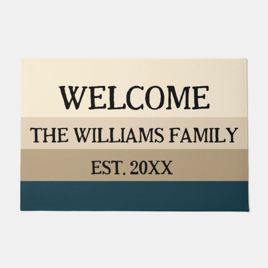 Gepersonaliseerde familienaam Monogram Deurmat (Voorkant)