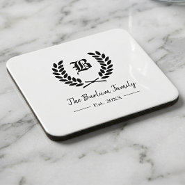 Gepersonaliseerde familienaam Monogram Drank Coast Bier Onderzetter