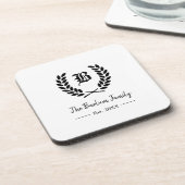 Gepersonaliseerde familienaam Monogram Drank Coast Bier Onderzetter (Linkerzijde)