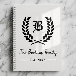 Gepersonaliseerde familienaam Monogram Spiral Noti Notitieboek