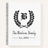 Gepersonaliseerde familienaam Monogram Spiral Noti Notitieboek (Voorkant)