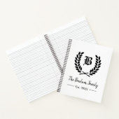 Gepersonaliseerde familienaam Monogram Spiral Noti Notitieboek (Binnen)