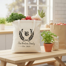 Gepersonaliseerde familienaam Monogram Tote Bag