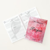 Gepersonaliseerde familienaam op roze bloemen notitieboek (Binnen)