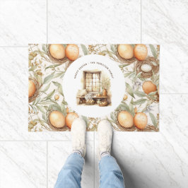 Gepersonaliseerde familienaam Pasen Beige Deurmat