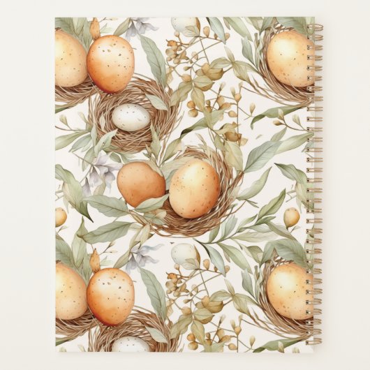 Gepersonaliseerde familienaam Pasen Beige Planner (Achterkant)