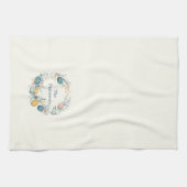 Gepersonaliseerde familienaam Pasen Bloemen Ei Kra Theedoek (Horizontaal)