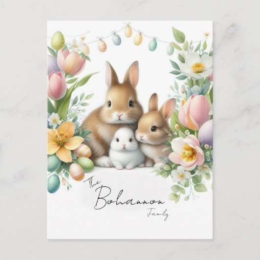 Gepersonaliseerde familienaam Pasen Briefkaart (Voorkant)