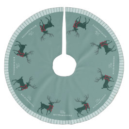 Gepersonaliseerde familienaam Rendier Kerstmis Kerstboom Rok