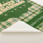 Gepersonaliseerde familienaam Retro Christmas Plai Sherpa Deken (3/4)
