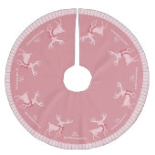 Gepersonaliseerde Familienaam Roze Rendier Kerstmi Kerstboom Rok (Voorkant)