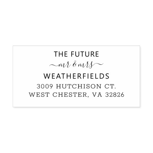 Gepersonaliseerde Familienaam Toekomst Meneer en M Zelfinktende Stempel (Design)