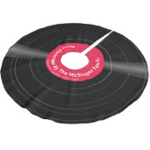 Gepersonaliseerde familienaam Vinyl Record Rood Kerstboom Rok (Gekanteld)
