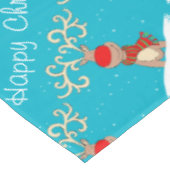 Gepersonaliseerde familienaam voor rendieren Happy Tafelkleed (Gekanteld)