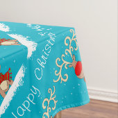 Gepersonaliseerde familienaam voor rendieren Happy Tafelkleed (Voorbeeld)