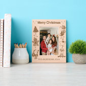 Gepersonaliseerde familienaam Vrolijk Kerstfeest Gegraveerde Lijstjes