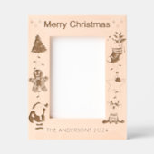 Gepersonaliseerde familienaam Vrolijk Kerstfeest Gegraveerde Lijstjes (Voorkant)