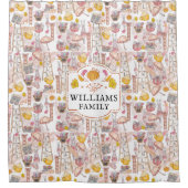 Gepersonaliseerde Familienaam Waterverf Herfst Douchegordijn (Voorkant)