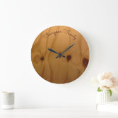 gepersonaliseerde familienaam wood rustic grote klok (Huis)