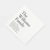 Gepersonaliseerde familienaamdefinitie servet (Hoek)