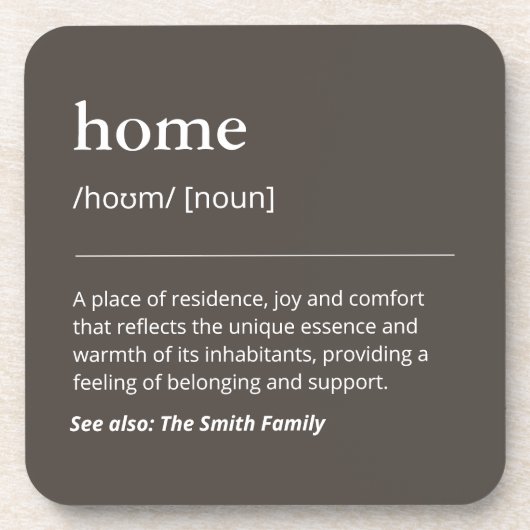 Gepersonaliseerde familienamen minimalistisch eenv bier onderzetter (Voorkant)