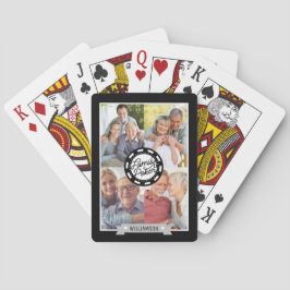 Gepersonaliseerde familiepoker Night Photo Collage Pokerkaarten