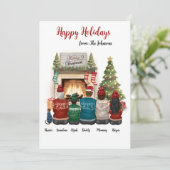 Gepersonaliseerde Familieportret Kerst Kaart (Staand voorkant)