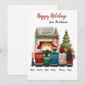 Gepersonaliseerde Familieportret Kerst Kaart (Voorkant / Achterkant)