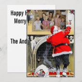 Gepersonaliseerde Familieportret Kerst Kaart (Voorkant / Achterkant)