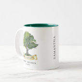 Gepersonaliseerde familiereünie Keepsake naam Tweekleurige Koffiemok (Voorkant links)