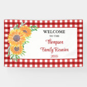 Gepersonaliseerde Familiereünie Zonnebloem Welkom Spandoek (Horizontaal)