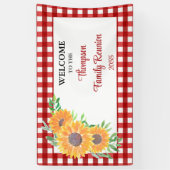 Gepersonaliseerde Familiereünie Zonnebloem Welkom Spandoek (Verticaal)