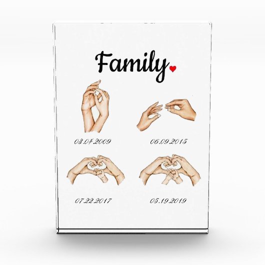 Gepersonaliseerde familietijdlijn fotoblokken (Voorkant)