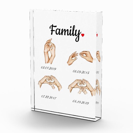 Gepersonaliseerde familietijdlijn fotoblokken (Rechts)
