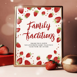 Gepersonaliseerde familietradities Aardbeientekens Poster