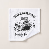Gepersonaliseerde familievakantie bad handdoek (Wasdoekje)