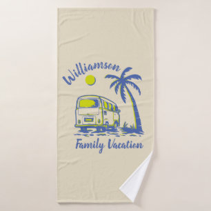 Gepersonaliseerde familievakantie bad handdoek