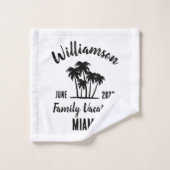 Gepersonaliseerde familievakantie bad handdoek (Wasdoekje)