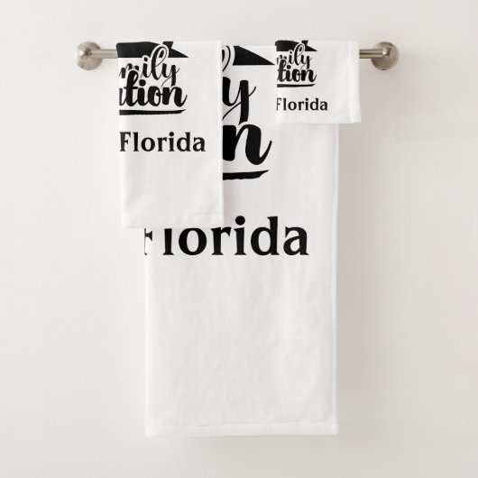 Gepersonaliseerde familievakantie bad handdoek (Insitu)