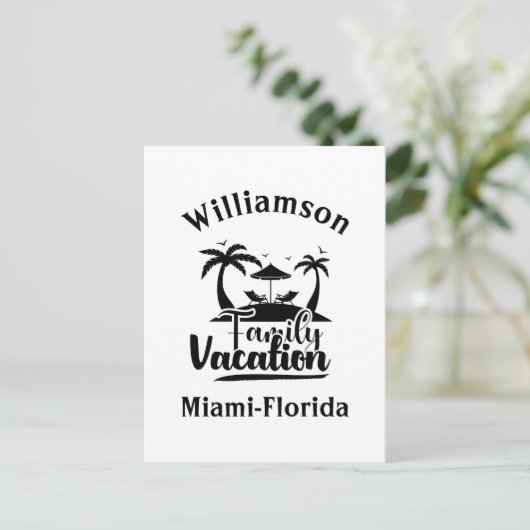 Gepersonaliseerde familievakantie briefkaart (Staand voorkant)