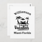 Gepersonaliseerde familievakantie briefkaart (Voorkant / Achterkant)