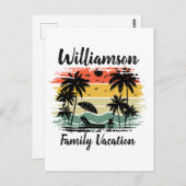 Gepersonaliseerde familievakantie briefkaart (Voorkant / Achterkant)