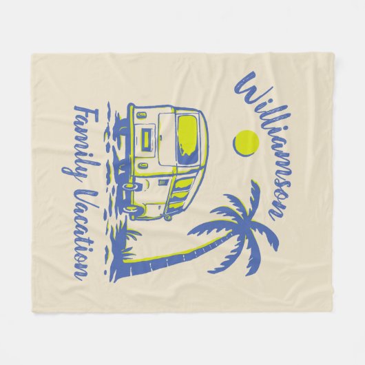Gepersonaliseerde familievakantie fleece deken (Voorkant (Horizontaal))