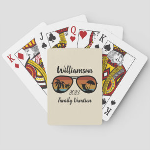 Gepersonaliseerde familievakantie pokerkaarten