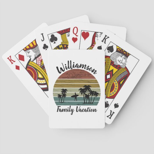Gepersonaliseerde familievakantie pokerkaarten (Achterkant)
