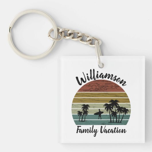 Gepersonaliseerde familievakantie sleutelhanger (voorkant)