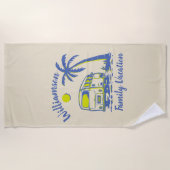 Gepersonaliseerde familievakantie strandlaken (Voorkant)