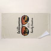 Gepersonaliseerde familievakantie strandlaken (Voorkant)