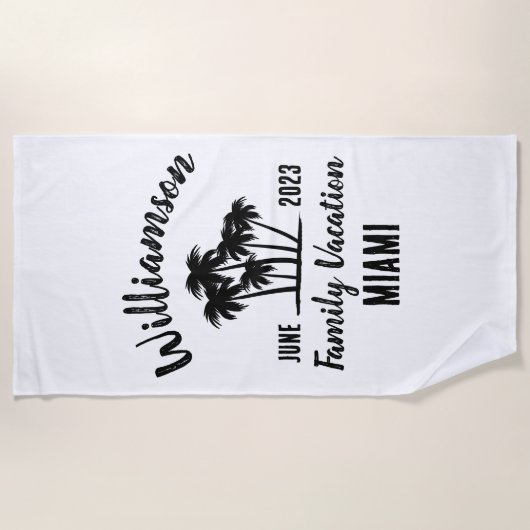 Gepersonaliseerde familievakantie strandlaken (Voorkant)